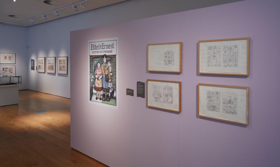 A display of pieces related to Ethel and Ernest