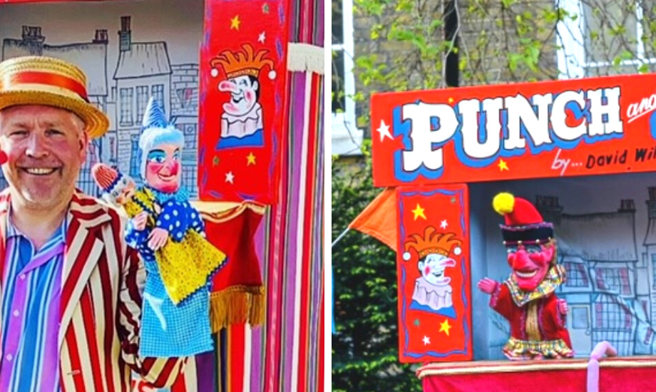 David Wilde presenting Punch and Judy 