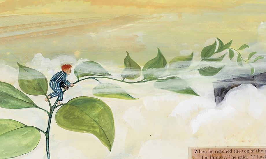Top of the Plant page layout, Jim and the Beanstalk © Raymond Briggs, 1970