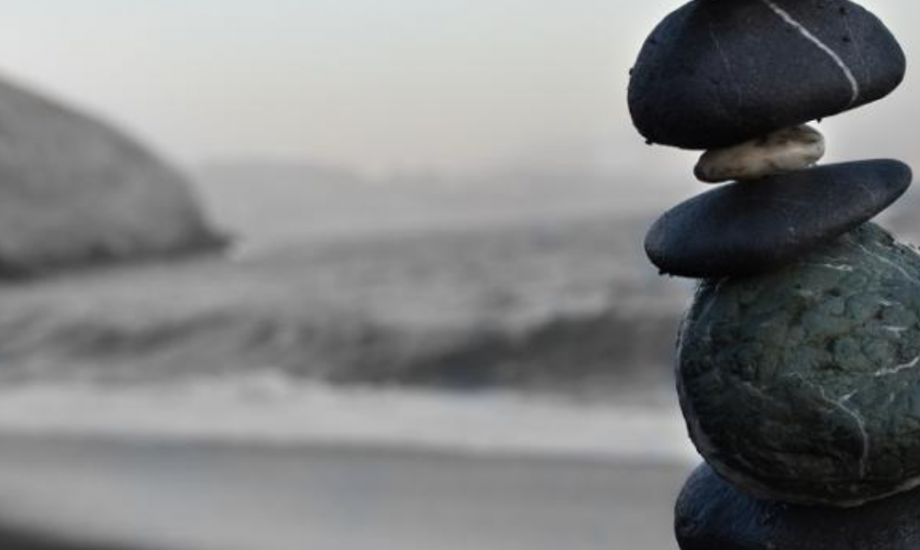 Meditation rocks on beach