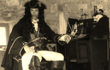 Pirate at his desk 