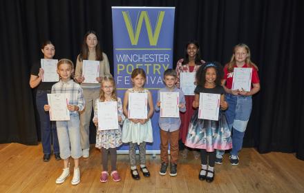 The winning poets attending the Hampshire Young Poets 2023 awards ceremony at The Arc