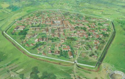 Aerial reconstruction of Silchester © Historic England 